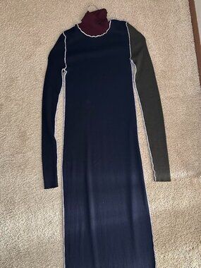 Maison Margiela MM6 Patchwork Turtleneck Knit Dress (Rare Colorway)